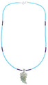 Southwestern Genuine Sterling Silver Multicolor Bead Leaf Necklace BX120796